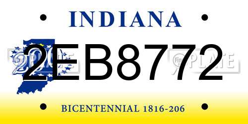 2EB8772 Indiana License Plate