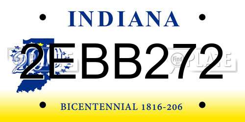 2EBB272 Indiana License Plate