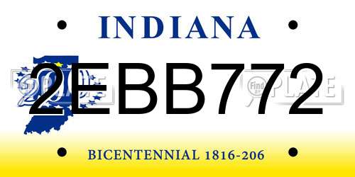 2EBB772 Indiana License Plate