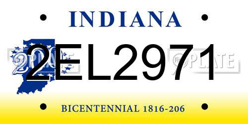 2EL2971 Indiana License Plate