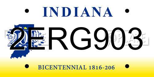 2ERG903 Indiana License Plate
