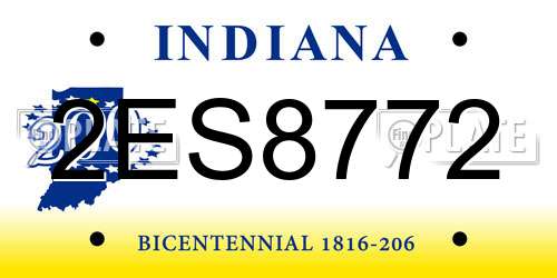 2ES8772 Indiana License Plate