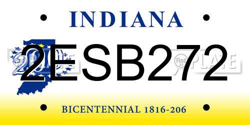 2ESB272 Indiana License Plate