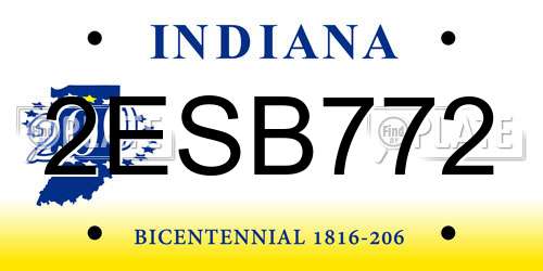 2ESB772 Indiana License Plate