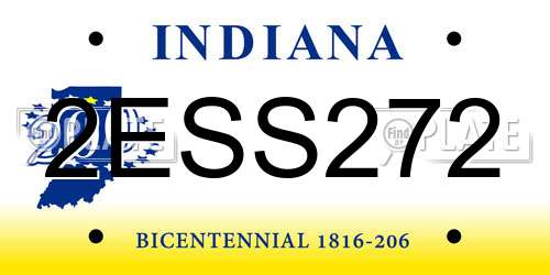 2ESS272 Indiana License Plate