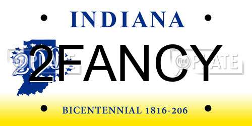 2FANCY Indiana License Plate