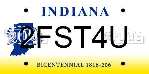 2FST4U Indiana License Plate