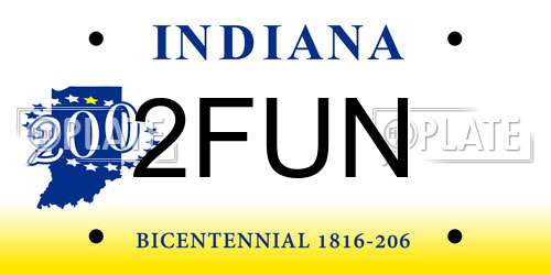 2FUN Indiana License Plate