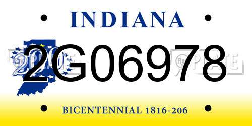 2G06978 Indiana License Plate