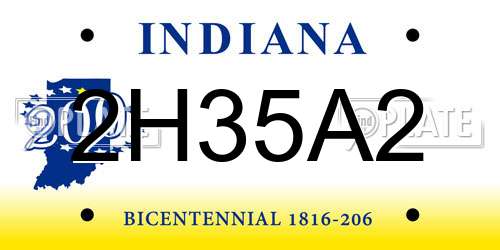 2H35A2 Indiana License Plate