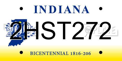 2HST272 Indiana License Plate