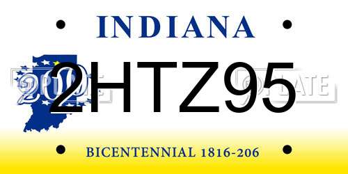 2HTZ95 Indiana License Plate