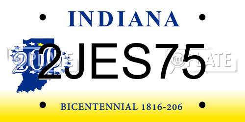2JES75 Indiana License Plate