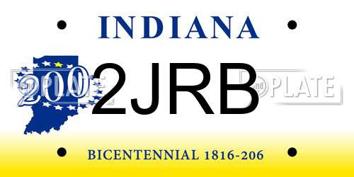 2JRB Indiana License Plate
