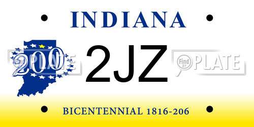2JZ Indiana License Plate