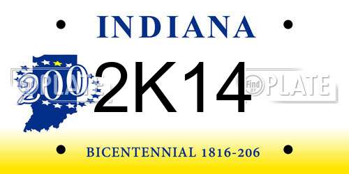 2K14 Indiana License Plate