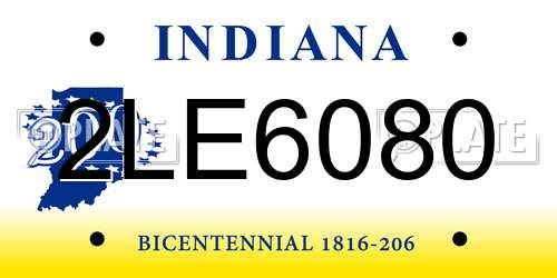 2LE6080 Indiana License Plate