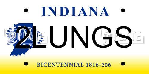 2LUNGS Indiana License Plate