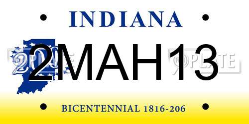 2MAH13 Indiana License Plate