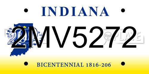 2MV5272 Indiana License Plate