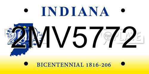 2MV5772 Indiana License Plate