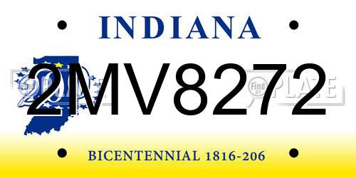 2MV8272 Indiana License Plate