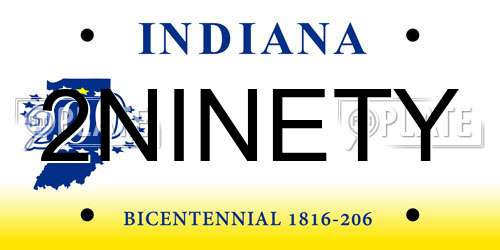2NINETY Indiana License Plate