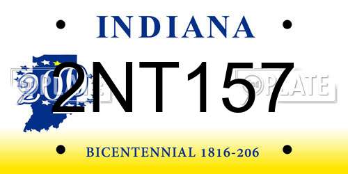 2NT157 Indiana License Plate