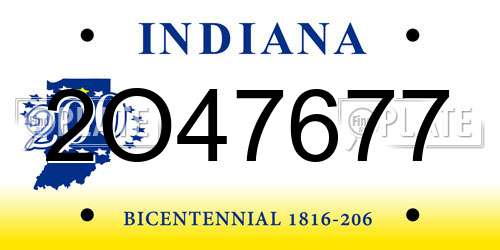 2O47677 Indiana License Plate