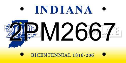 2PM2667 Indiana License Plate