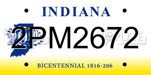 2PM2672 Indiana License Plate