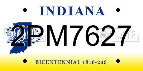 2PM7627 Indiana License Plate