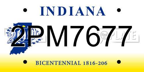 2PM7677 Indiana License Plate