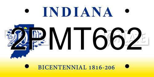 2PMT662 Indiana License Plate