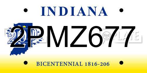 2PMZ677 Indiana License Plate