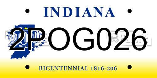 2POG026 Indiana License Plate
