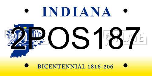 2POS187 Indiana License Plate