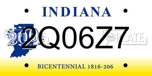 2Q06Z7 Indiana License Plate