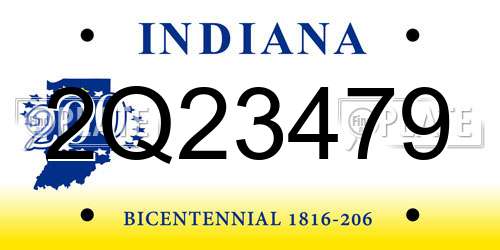 2Q23479 Indiana License Plate