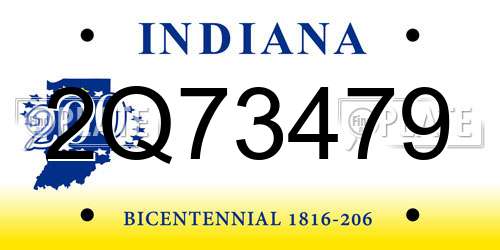 2Q73479 Indiana License Plate