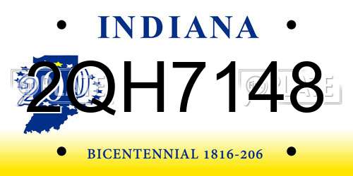 2QH7148 Indiana License Plate