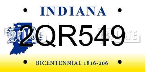 2QR549 Indiana License Plate
