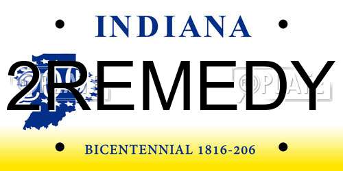 2REMEDY Indiana License Plate