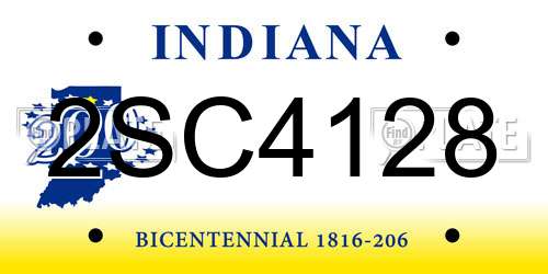 2SC4128 Indiana License Plate