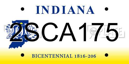 2SCA175 Indiana License Plate