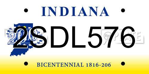 2SDL576 Indiana License Plate