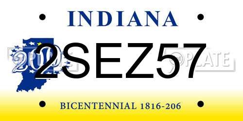2SEZ57 Indiana License Plate
