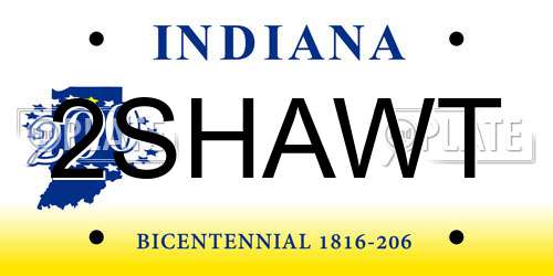 2SHAWT Indiana License Plate