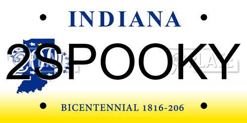 2SPOOKY Indiana License Plate