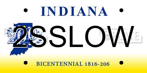 2SSLOW Indiana License Plate